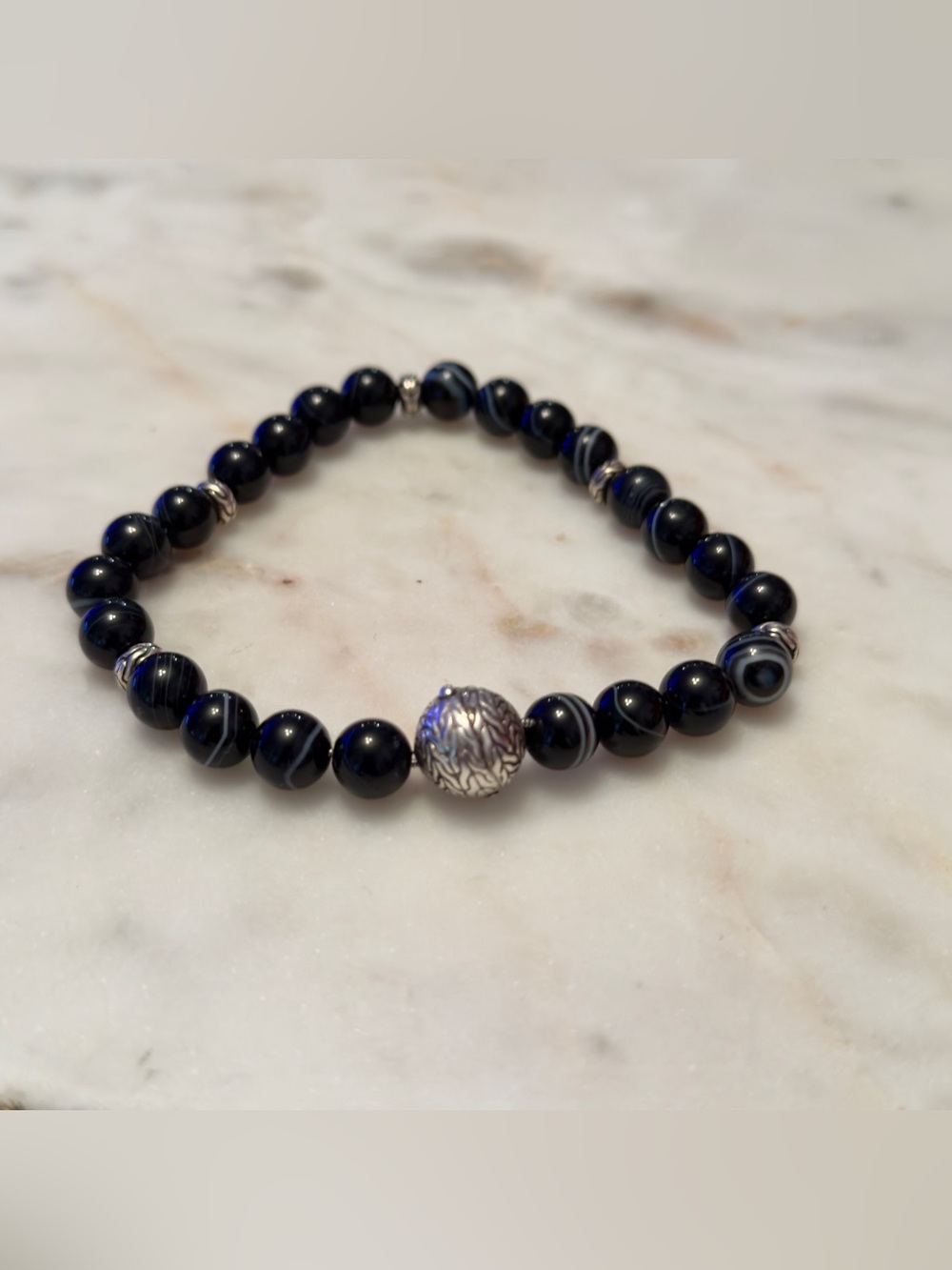 John Hardy Men’s Classic Chain Black Onyx Bead Bracelet, Sterling Silver